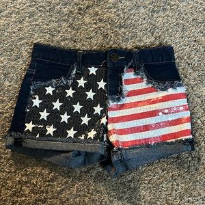 Girls American Flag shorts